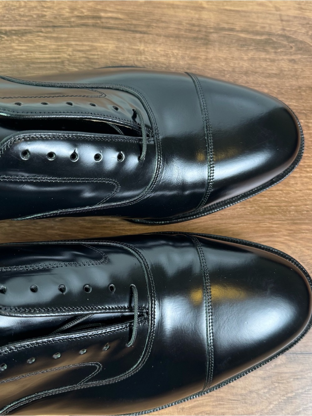 Johnston & Murphy Melton Black Oxford Cap Toe 12 3E NIB NEW with Box - Picture 2 of 10